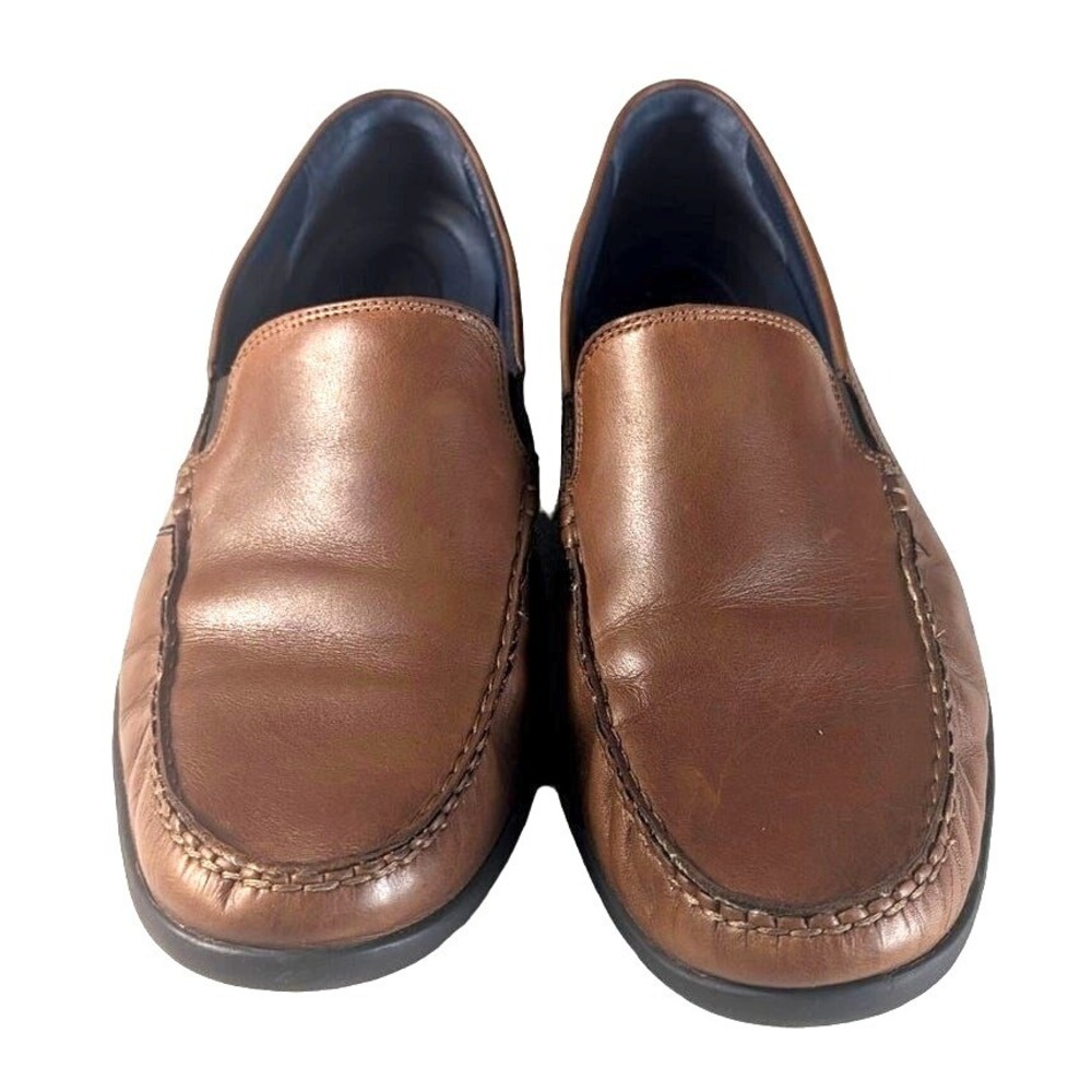 Cole Haan Grand.Os Burnished Tan Leather Loafer Cognac Brown Size 11M Career